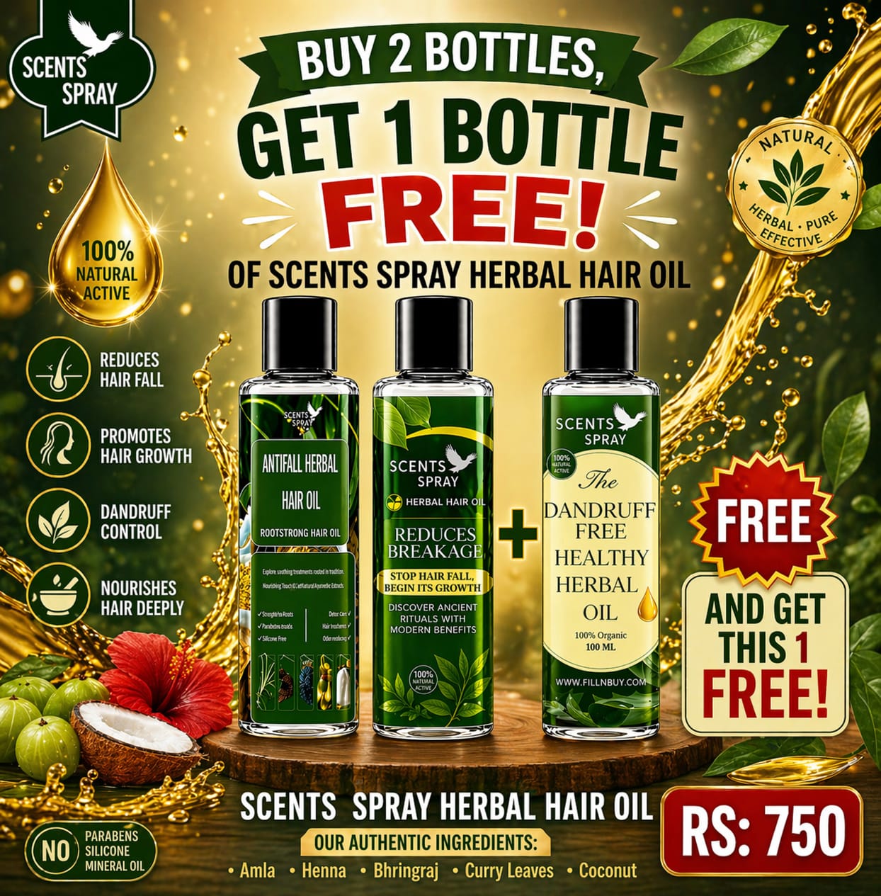 Offer Deal- Buy 2 Oil bottle and Get 1 bottle Free